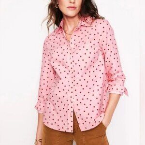 Boden Pink Polka Dot Button Down Shirt